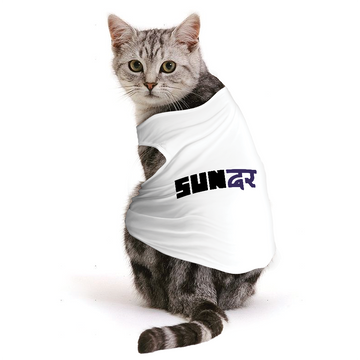 PawsIndia Sleeveless Printed Cat T-Shirt - Sundar